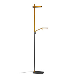 Phuket Floor Lamp 2 Light 21W Down 7W Up LED 3000K, 3000lm, Touch Dimmer, Copper/Anthracite - thumbnail 1