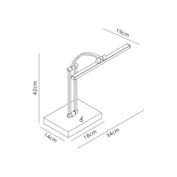 Walton 1 Arm Table Lamp. 1 x 6W LED, 3000K, 470lm, Antique Brass, 3yrs Warranty - thumbnail 2