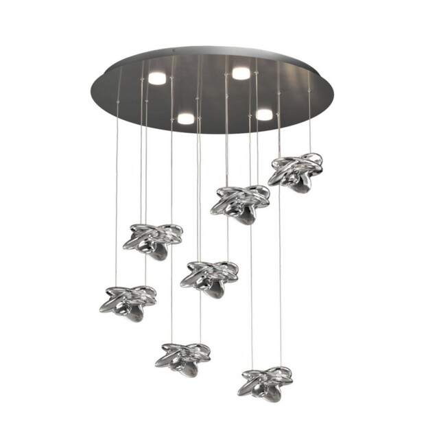 Nido Ceiling Cluster Pendant 75cm Round 7 + 4 Lights 42W + 20W LED 3000K, 5080lm, Chrome - image 1