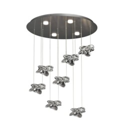 Nido Ceiling Cluster Pendant 75cm Round 7 + 4 Lights 42W + 20W LED 3000K, 5080lm, Chrome - thumbnail 1