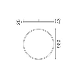 Oracle Slim 90cm Non Dim 3000K Round Integrated LED Semi Flush Ceiling Light Brass 5650lm - thumbnail 2