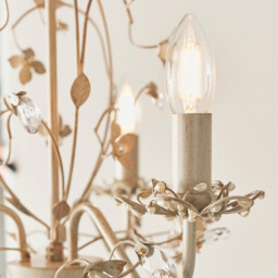 Lullaby 3 Light Multi Arm Ceiling Pendant Flower Design Cream Brushed Gold, Pearl Effect Acrylic, E14 - thumbnail 5