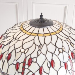 Dragonfly 2 Light Floor Lamp Dark Bronze, Beige, Tiffany Style Glass, E27 - thumbnail 5