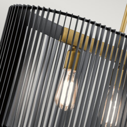 Kichler Linara Wire Frame Pendant Ceiling Light Black & Natural Brass - thumbnail 3