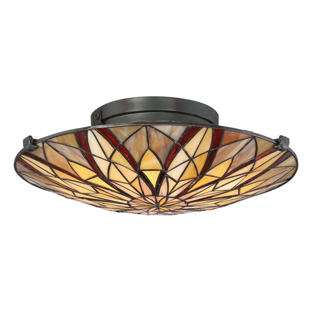 Victory Tiffany Semi-Flush, Valiant Bronze, E27 - image 1