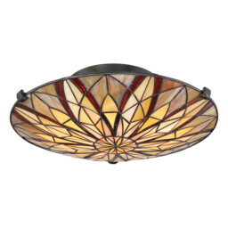 Victory Tiffany Semi-Flush, Valiant Bronze, E27 - thumbnail 3