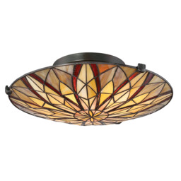 Victory Tiffany Semi-Flush, Valiant Bronze, E27 - thumbnail 5