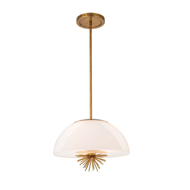 Staring Dome Pendant Ceiling Light Contemporary Distressed Gold 3x E14 - image 1