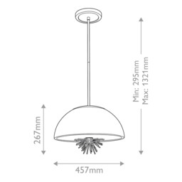Staring Dome Pendant Ceiling Light Contemporary Distressed Gold 3x E14 - thumbnail 3