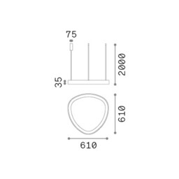 Gemini Integrated LED Pendant Ceiling Light White 5400lm 4000K - thumbnail 2