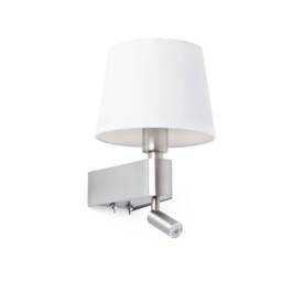 Room 1 Light Indoor Wall Light Reading Lamp White, Satin Nickel, E27 - thumbnail 1