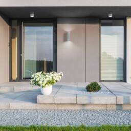 Orion LED Outdoor Surface Mounted Wall Light Grey IP54 - thumbnail 3