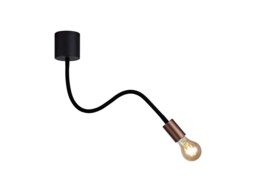 Benton Flexible Semi Flush Ceiling 1 Light E27, Satin Black, Brushed Copper - thumbnail 5