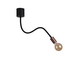 Benton Flexible Semi Flush Ceiling 1 Light E27, Satin Black, Brushed Copper - thumbnail 3
