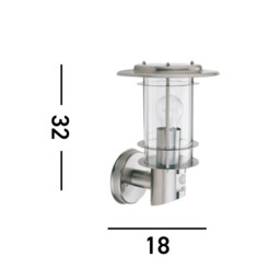 1 Light Outdoor Wall Light Stainless Steel with Motion Sensor IP44, E27 - thumbnail 5