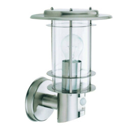 1 Light Outdoor Wall Light Stainless Steel with Motion Sensor IP44, E27 - thumbnail 1