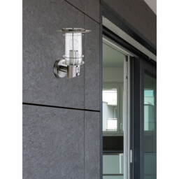 1 Light Outdoor Wall Light Stainless Steel with Motion Sensor IP44, E27 - thumbnail 2