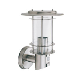1 Light Outdoor Wall Light Stainless Steel with Motion Sensor IP44, E27 - thumbnail 3