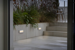 Dune Rectangle LED Outdoor Flush Wall Lamp Matt White IP65 CCT 2200-4000K - thumbnail 2