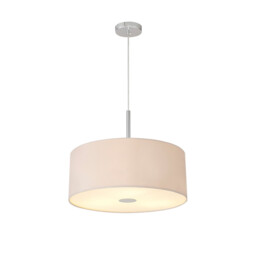 Baymont Polished Chrome 3 Light E27 Single Pendant With 50cm x 20cm Dual Faux Silk Shade, Nude Beige/Moonlight - thumbnail 5