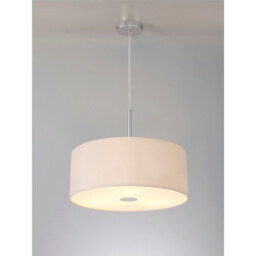 Baymont Polished Chrome 3 Light E27 Single Pendant With 50cm x 20cm Dual Faux Silk Shade, Nude Beige/Moonlight - thumbnail 2