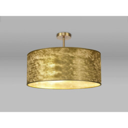 Baymont Antique Brass 5 Light E27 Semi Flush Fixture With 60cm x 22cm Gold Leaf Shade - thumbnail 2