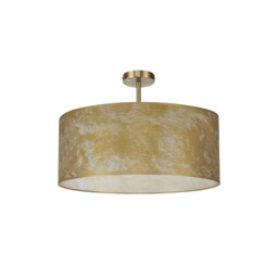 Baymont Antique Brass 5 Light E27 Semi Flush Fixture With 60cm x 22cm Gold Leaf Shade - thumbnail 5