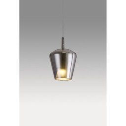 Elsa Assembly Pendant (WITHOUT PLATE) With Inverted Bell Shade, 1 Light E27, Chrome Glass With Frosted Inner Cone - thumbnail 2