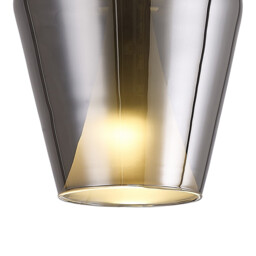 Elsa Assembly Pendant (WITHOUT PLATE) With Inverted Bell Shade, 1 Light E27, Chrome Glass With Frosted Inner Cone - thumbnail 5