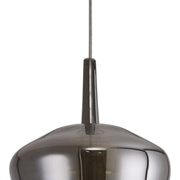 Elsa Assembly Pendant (WITHOUT PLATE) With Inverted Bell Shade, 1 Light E27, Chrome Glass With Frosted Inner Cone - thumbnail 3