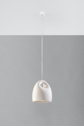 Bukano Dome Ceramic Pendant Light White E27 - thumbnail 2