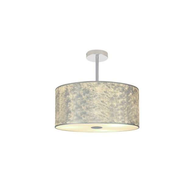 Baymont Polished Chrome 3 Light E27 Semi Flush Fixture With 40cm x 18cm Silver Leaf Shade - image 1
