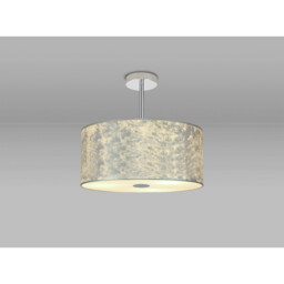Baymont Polished Chrome 3 Light E27 Semi Flush Fixture With 40cm x 18cm Silver Leaf Shade - thumbnail 2