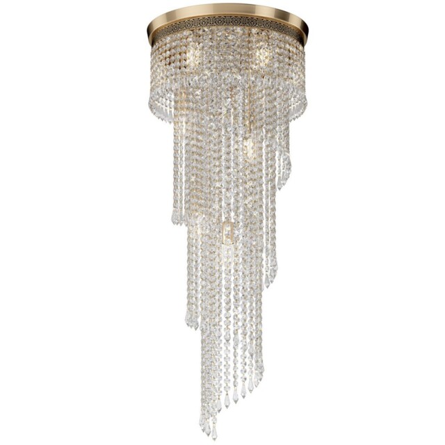 Cascade Chandelier Gold Antique & Crystal, 12 Light, E14 - image 1