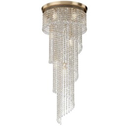 Cascade Chandelier Gold Antique & Crystal, 12 Light, E14 - thumbnail 1