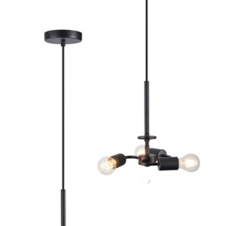 Baymont 25cm Satin Black 3 Light E27 Universal Single Pendant, Suitable For A Vast Selection Of Shades - thumbnail 1