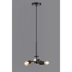 Baymont 25cm Satin Black 3 Light E27 Universal Single Pendant, Suitable For A Vast Selection Of Shades - thumbnail 2