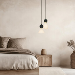 Galara Slim Pendant Ceiling Light Sandy Black-Brass-Black Marble 1XE14 - thumbnail 2