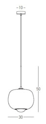 Oresta Dome Pendant Ceiling Light Smoked Glass - Gold Matt 1xG9 LED - Driver Not Included - thumbnail 5