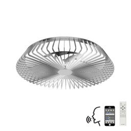 Himalaya LED Dimmable Ceiling Light & 35W DC Fan, Remote Control, APP & Alexa/Google Voice Control, Silver - thumbnail 1
