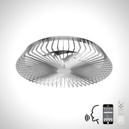Himalaya LED Dimmable Ceiling Light & 35W DC Fan, Remote Control, APP & Alexa/Google Voice Control, Silver - thumbnail 3