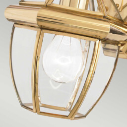 Newbury 1 Light Outdoor Small Wall Lantern Light Polished Brass IP44, E27 - thumbnail 5