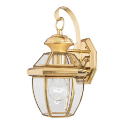 Newbury 1 Light Outdoor Small Wall Lantern Light Polished Brass IP44, E27