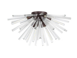 Hornby 8 Light E27, Semi Flush Brown Oxide , Clear Glass - thumbnail 5
