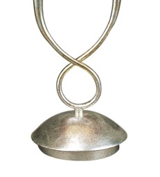 Paola Table Lamp 2 Light E14, Silver Painted with Cream Shades - thumbnail 3