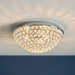 Chryla 3 Light Bathroom Flush Ceiling Light Chrome, Clear Crystal Detail IP44, G9 - thumbnail 2