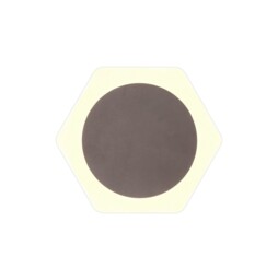 Altona Base Wall Lamp, 12W LED 3000K 498lm, 15cm Round 19cm Horizontal Hexagonal Centre, Coffee, Acrylic Frosted Diffuser - thumbnail 1