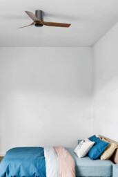 Mini Punt Tub 90cm Ceiling Fan Black, Dark Wood Blades - thumbnail 2