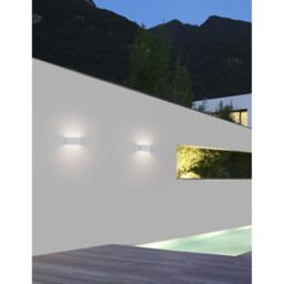 Mile 2 Light Outdoor Up Down Wall Lamp White Aluminium, Glass LED 2x5W 550Lm 3000K IP54 - thumbnail 2