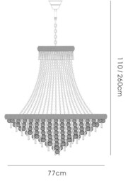 Alexandra Ceiling Pendant Chandelier 18 Light Polished Chrome, Crystal - thumbnail 3